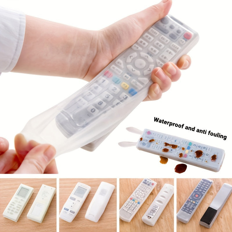 2023 Model silicone remote control case offers dustproof and waterproof protection, along with a stretchable transparent TV screen protector. This product is designed for use with home air