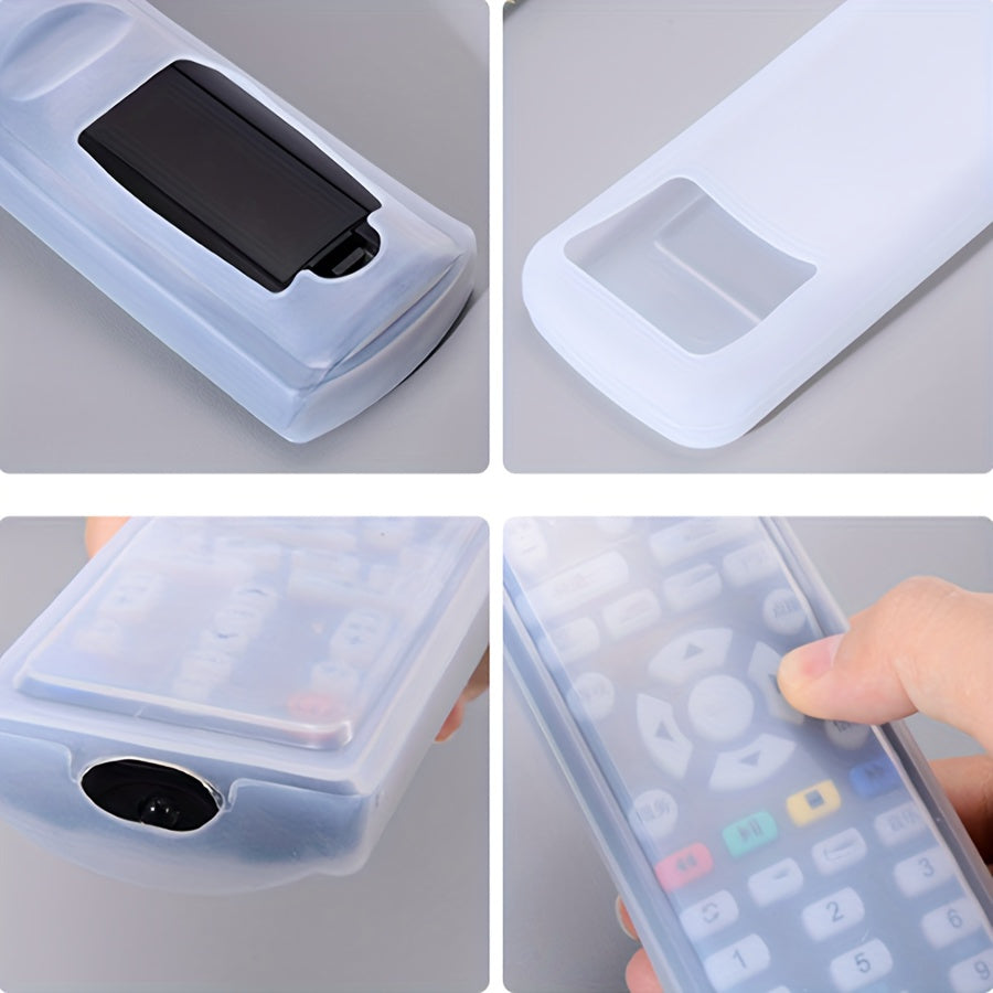 2023 Model silicone remote control case offers dustproof and waterproof protection, along with a stretchable transparent TV screen protector. This product is designed for use with home air