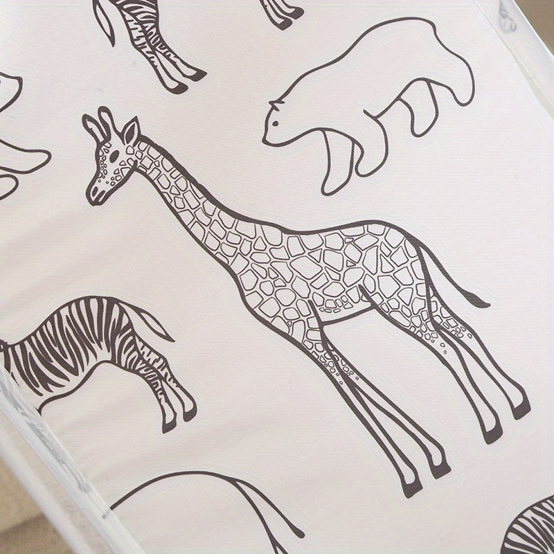 Laundry Basket with Cartoon Giraffe Design, Ideal for Sorting and Storing Sundries, Bathroom Essentials, and Dirty Laundry.