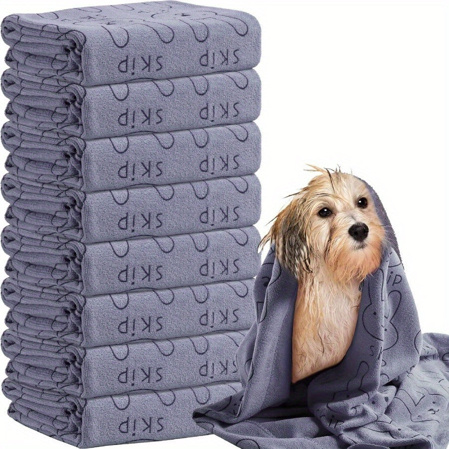 Two Quick-Dry Microfiber Dog Towels - Absorbent and Durable, Ideal for Small to Large Breeds