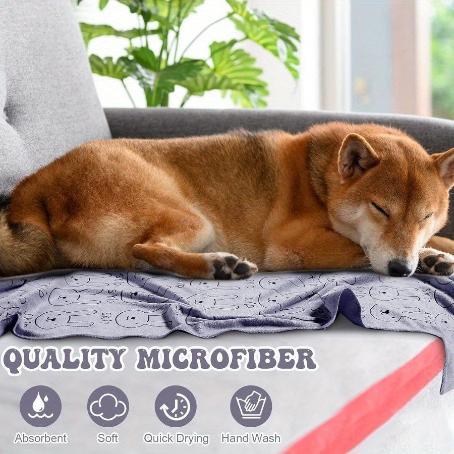 Two Quick-Dry Microfiber Dog Towels - Absorbent and Durable, Ideal for Small to Large Breeds