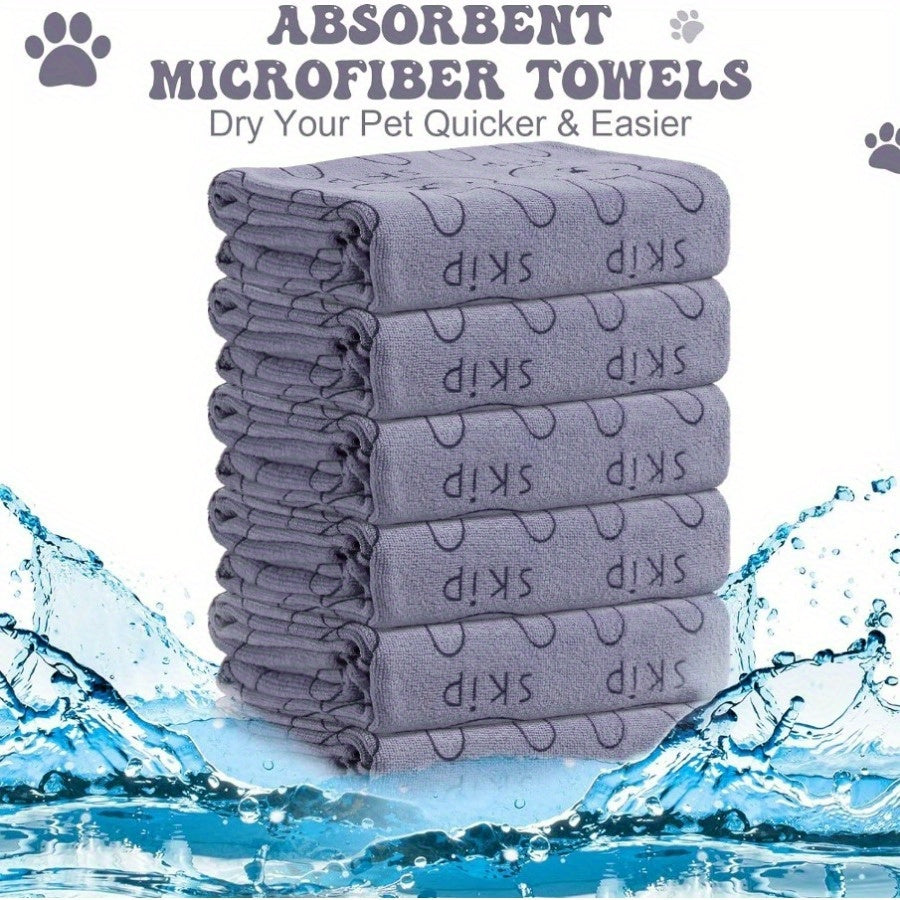 Two Quick-Dry Microfiber Dog Towels - Absorbent and Durable, Ideal for Small to Large Breeds