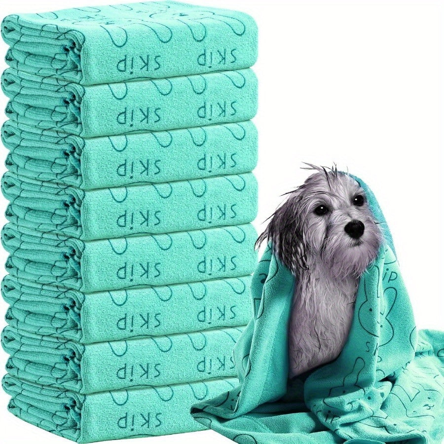 Two Quick-Dry Microfiber Dog Towels - Absorbent and Durable, Ideal for Small to Large Breeds