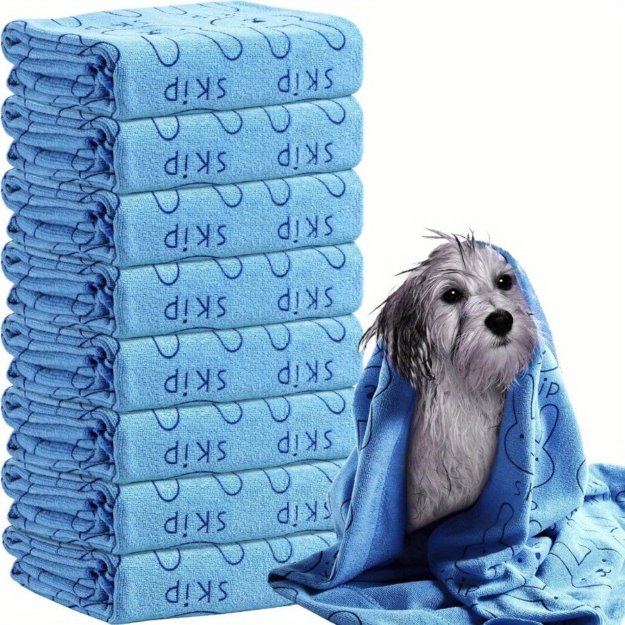 Two Quick-Dry Microfiber Dog Towels - Absorbent and Durable, Ideal for Small to Large Breeds