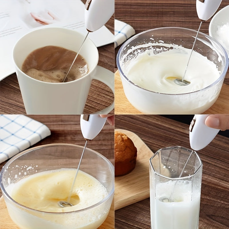 Luxurious Handheld Milk Frother: Battery-Powered, Versatile Electric Whisk for Indulgent Frappes, Lattes, and Matcha - Upgraded Mini Frother for Perfectly Creamy Milk