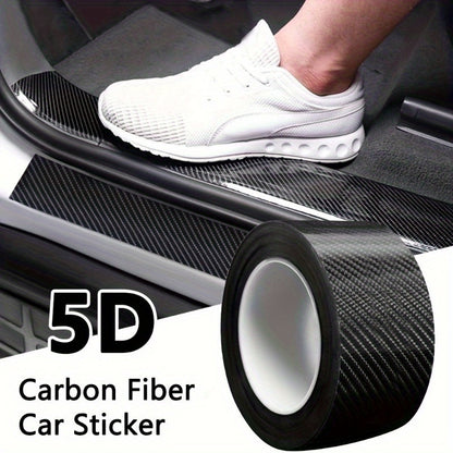 5D Carbon Fiber Car Sticker Roll - 7x300cm, Reflective Self-Adhesive Tape for Scratch-Proof Protection of Vehicle Doors and Mirrors.