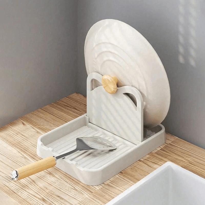 Foldable Kitchen Utensil Holder in Space-Saving Design - Ideal for Storing Spoons, Spatulas, and Knives - Made of Strong Plastic in White, Grey, or Black