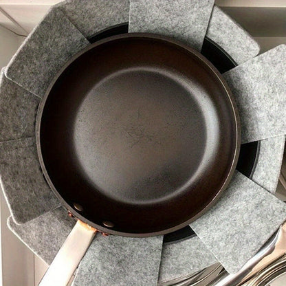 Set of 3 Gray Multi-Ply Felt Pot and Pan Protectors - Keep your cookware scratch-free and organized with these non-stick separators for efficient kitchen storage