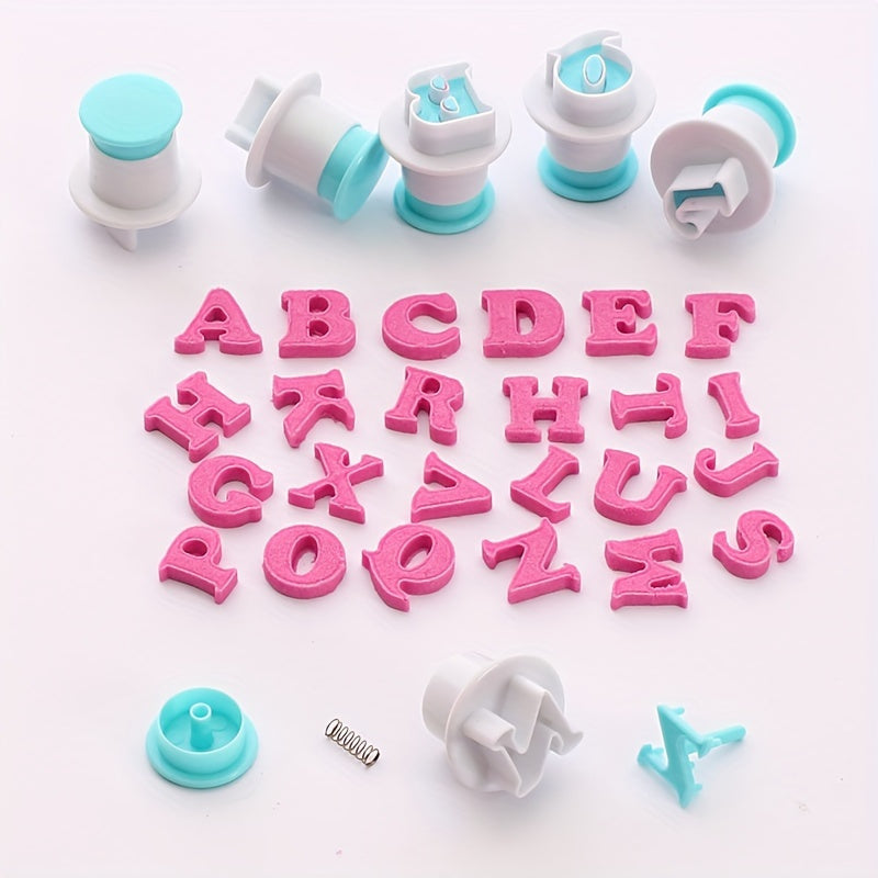 Set of 26 Alphabet and Numbers Cookie Fondant Cutters, Biscuit Molds, and Fondant Cake Plastic Molds