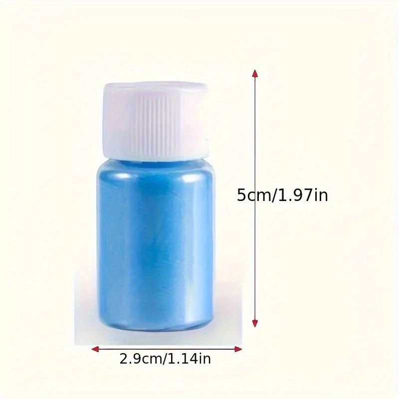 10 vibrant 20ml Mica powder colors for resin and candle making, non-toxic glitter pigment set