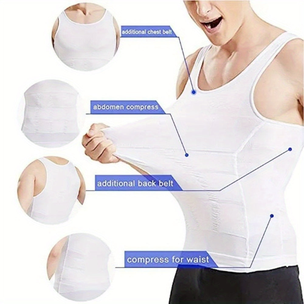 Men's Contouring Vest and Shirt Set for slimming waist, effortless comfort, and enhanced support.