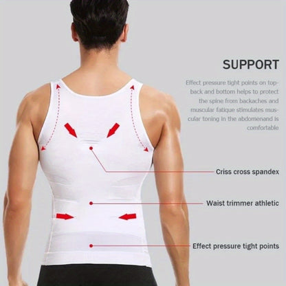 Men's Contouring Vest and Shirt Set for slimming waist, effortless comfort, and enhanced support.