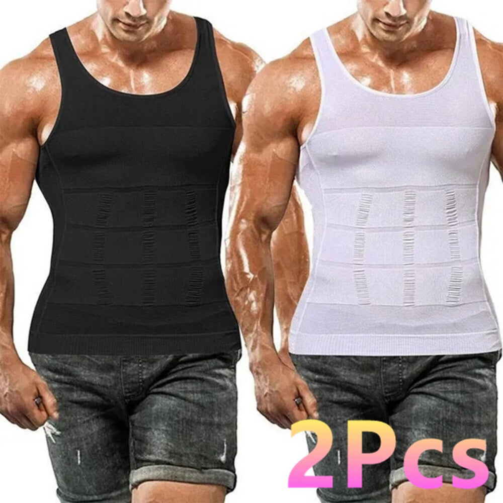 Men's Contouring Vest and Shirt Set for slimming waist, effortless comfort, and enhanced support.