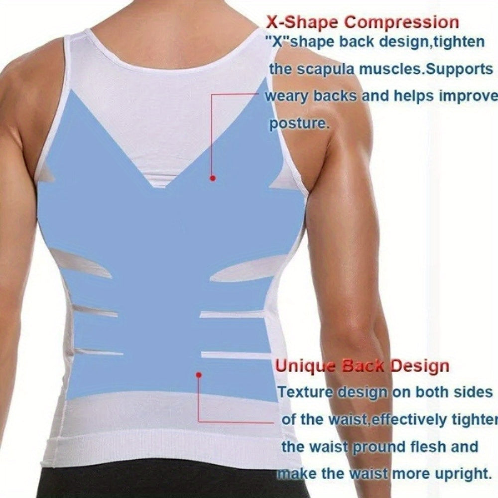 Men's Contouring Vest and Shirt Set for slimming waist, effortless comfort, and enhanced support.