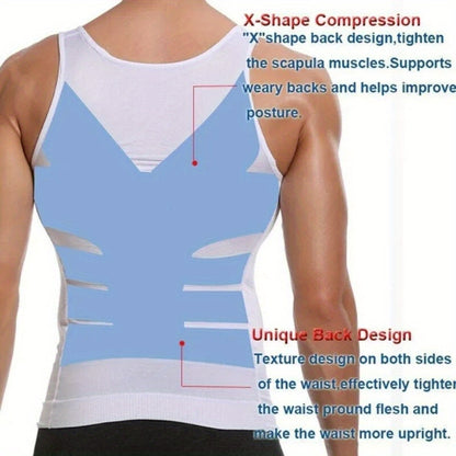 Men's Contouring Vest and Shirt Set for slimming waist, effortless comfort, and enhanced support.