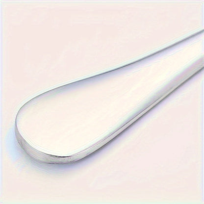 Long-handled stainless steel spoon perfect for stirring iced tea, coffee, and ice cream. Dishwasher safe and a versatile addition to your kitchen utensils and cutlery set.