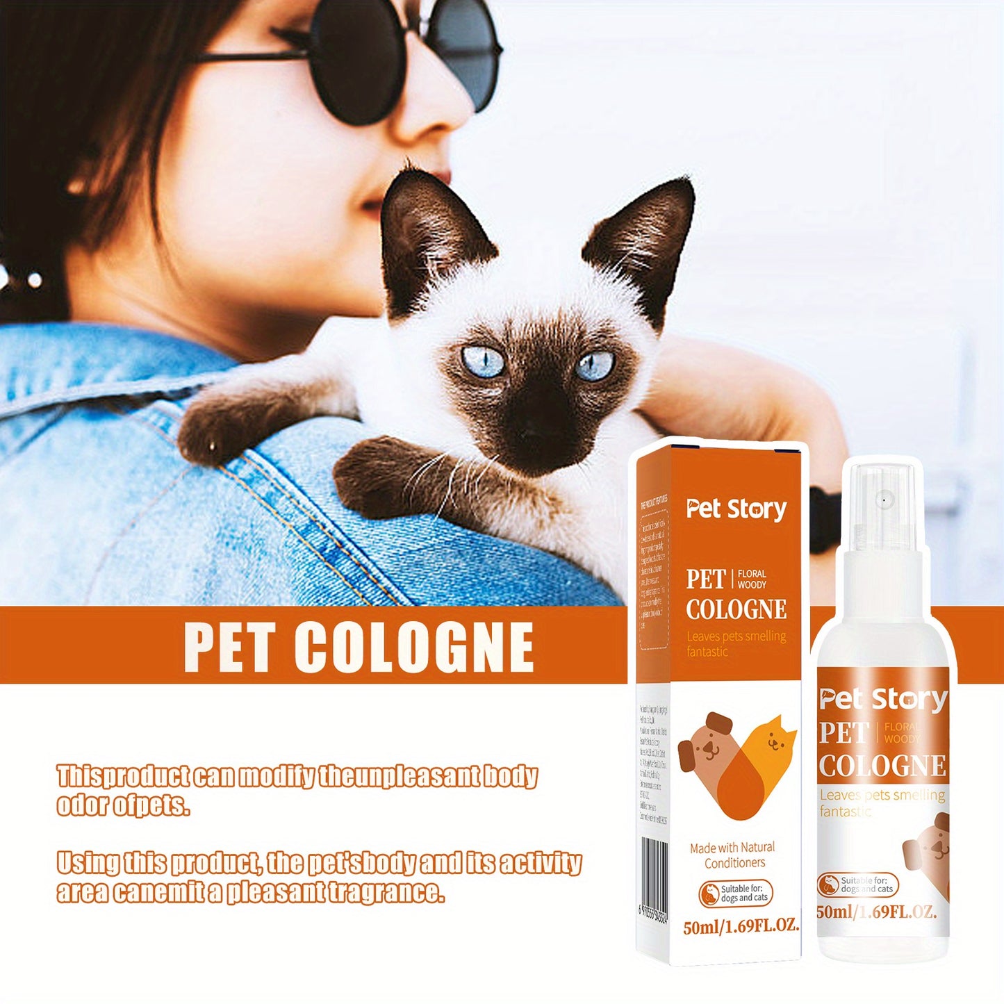 Pet Cologne Spray with Natural Ingredients in Lavender & Citrus Scent - 1.69oz for Cats & Dogs