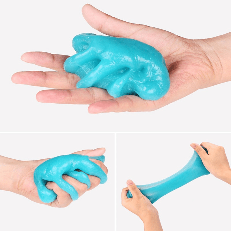 Reusable adhesive gel cleaners for car vents and keyboards. Non-toxic, washable, no battery needed. Durable plastic material. Ideal for car interior detailing and gifting.