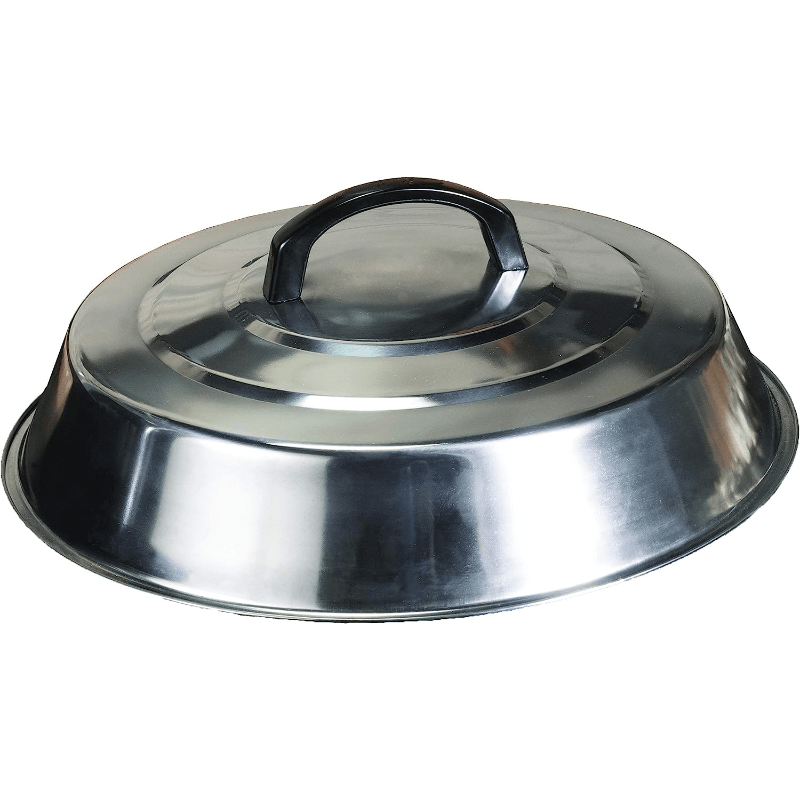 Round 30.48 cm Stainless Steel Basting Cover for Grilling on Flat Top - Suitable for Indoor and Outdoor Cooking