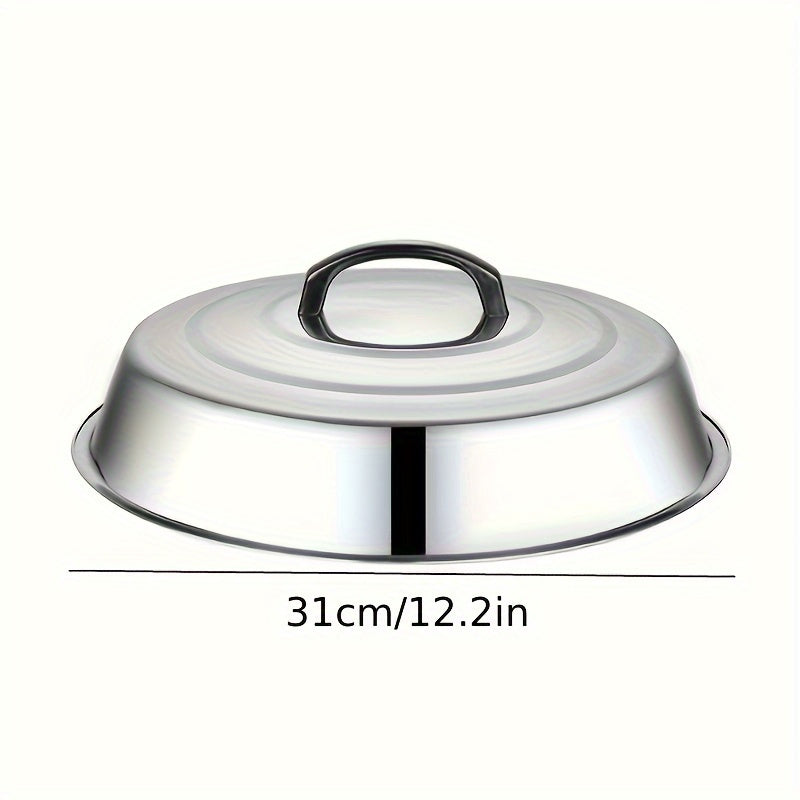 Round 30.48 cm Stainless Steel Basting Cover for Grilling on Flat Top - Suitable for Indoor and Outdoor Cooking