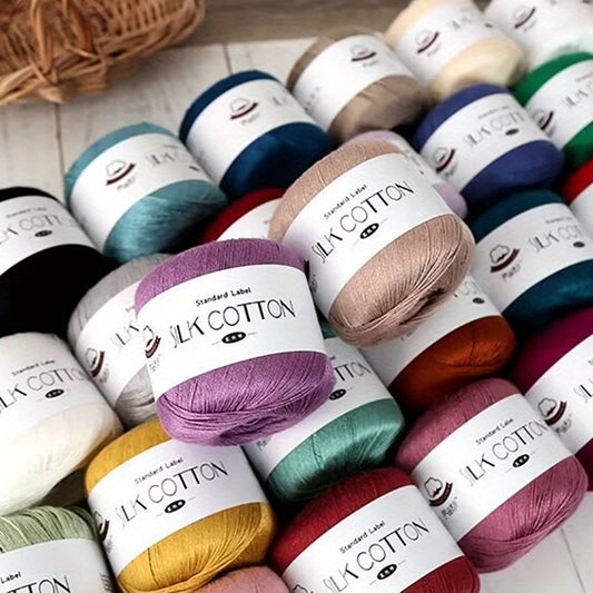 6-Pack of 1.76oz Silk Blend Lace Yarn in Assorted Colors for Crochet and Knitting Projects, Including Shawls, Scarves, and Sweaters.