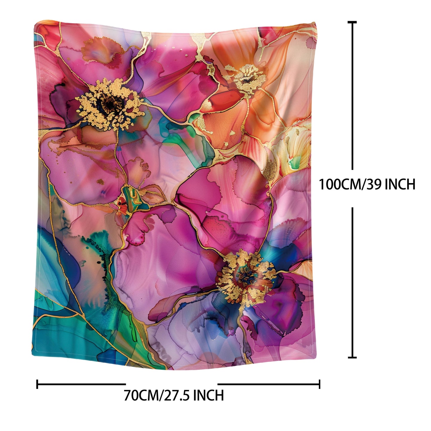 Soft and cozy Korean Element Beautiful Flowers Print Flannel Blanket, perfect for bed, sofa, office, or travel. This lightweight yet warm blanket is suitable for all seasons and makes a great gift for camping enthusiasts.