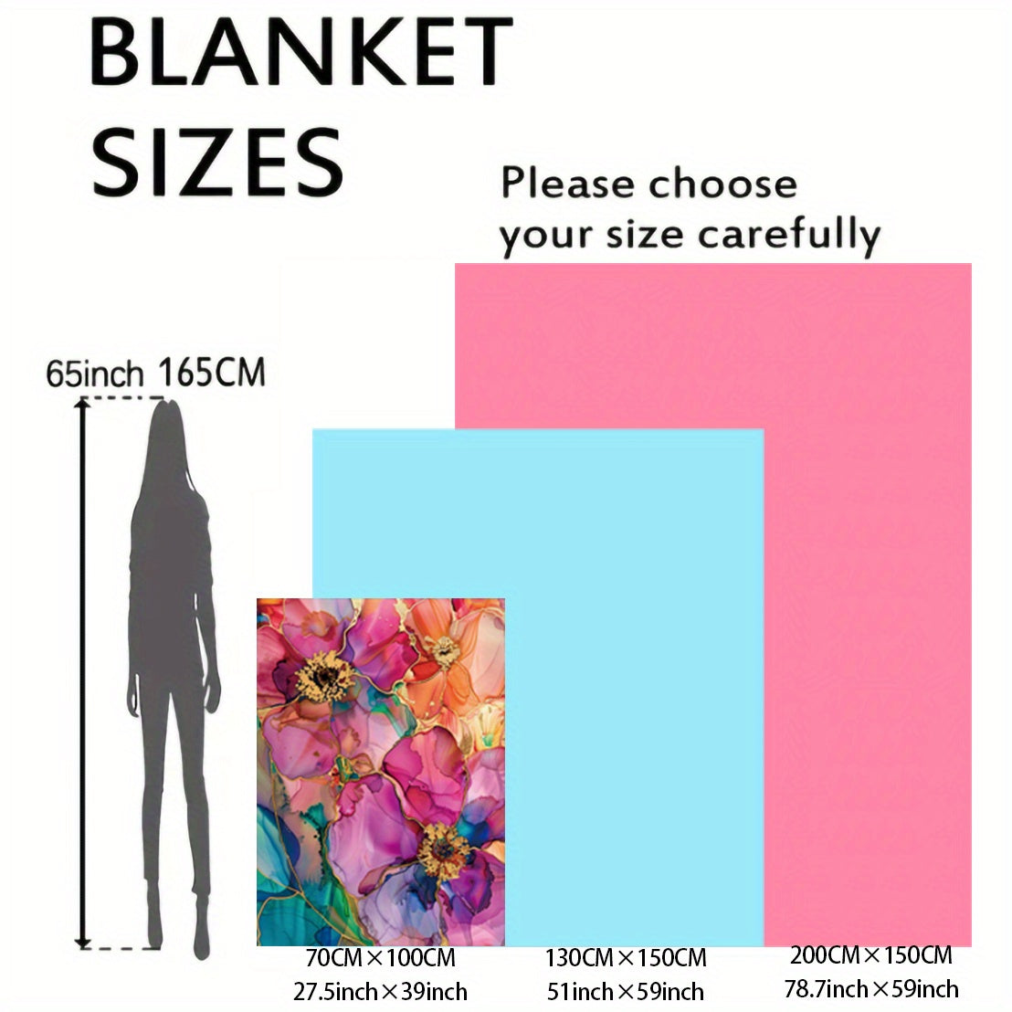 Soft and cozy Korean Element Beautiful Flowers Print Flannel Blanket, perfect for bed, sofa, office, or travel. This lightweight yet warm blanket is suitable for all seasons and makes a great gift for camping enthusiasts.