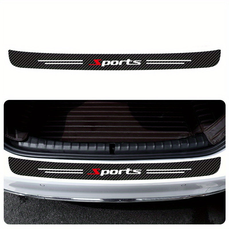 5 Carbon Fiber Door Sill Protectors - Matte Finish, Self-Adhesive, Scratch-Resistant for All Cars