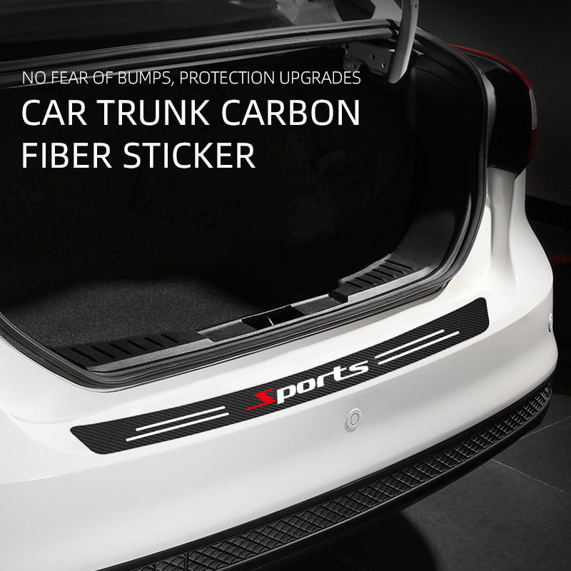 5 Carbon Fiber Door Sill Protectors - Matte Finish, Self-Adhesive, Scratch-Resistant for All Cars