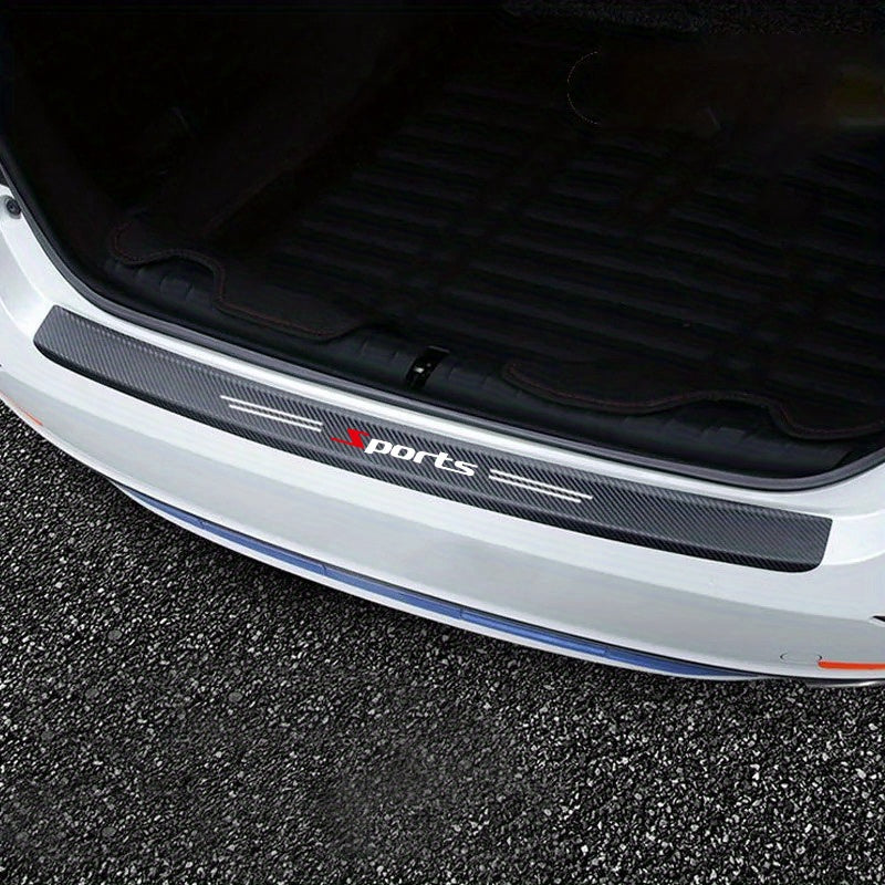 5 Carbon Fiber Door Sill Protectors - Matte Finish, Self-Adhesive, Scratch-Resistant for All Cars