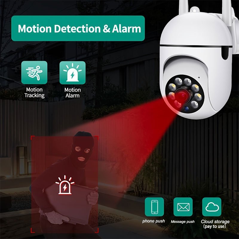 Keep your home safe and secure with the Teruhal 1080P HD Wireless Security Camera featuring Color Night Vision, 2-Way Audio, and Pan/Tilt/Zoom capabilities. This smart home and safety monitor ensures peace of mind and reliable surveillance.