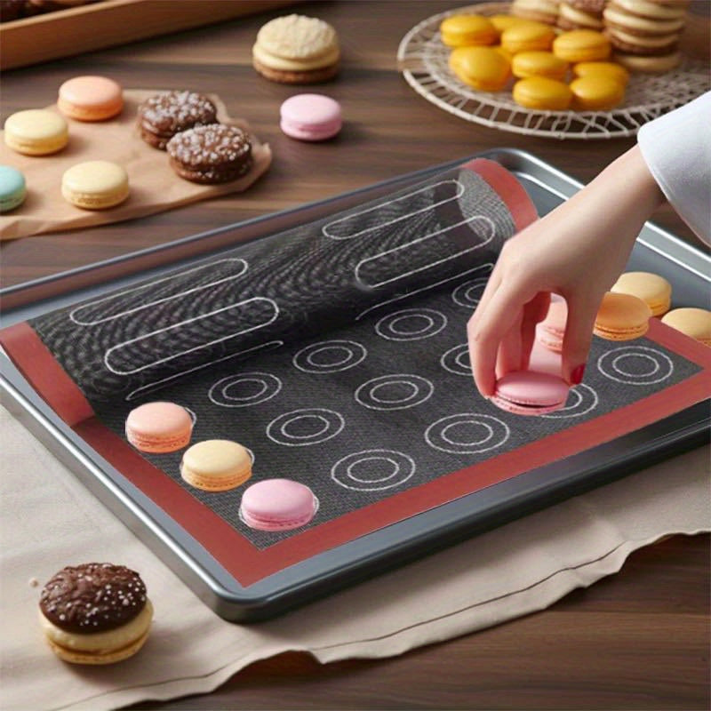 Silicone Baking Mat with Holes: Non-Stick Oven Liner for Macarons, Cookies, and Pastries - Essential Kitchen Tool made of Silicone