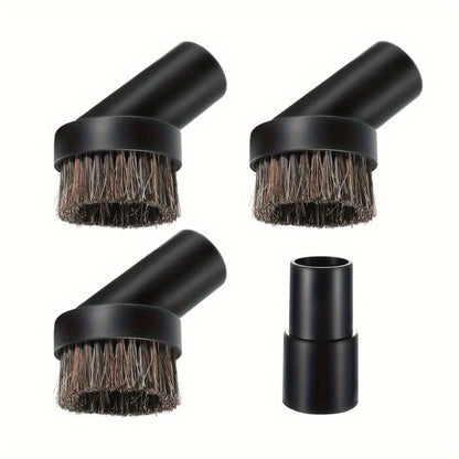 Set of 4 vacuum brushes with soft bristles: Dustproof, high-powered cleaning, includes universal adapter (32-35mm)