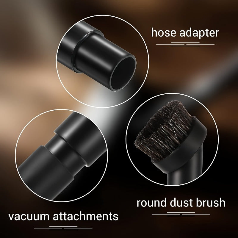 Set of 4 vacuum brushes with soft bristles: Dustproof, high-powered cleaning, includes universal adapter (32-35mm)