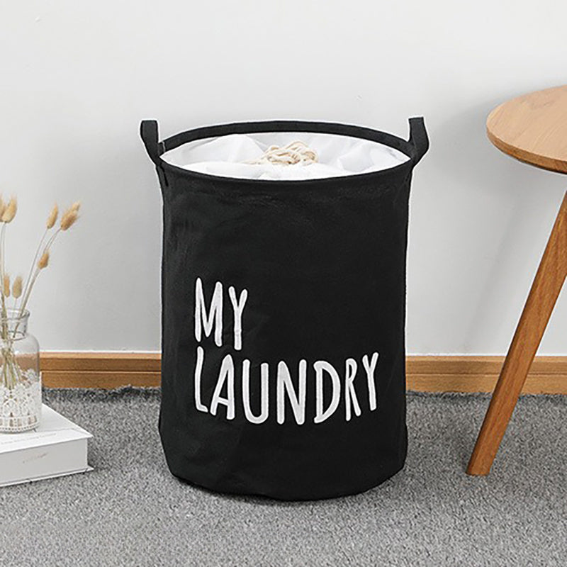 Foldable Drawstring Laundry Basket with Large Capacity, Waterproof Clothes Storage Basket for Home, Bathroom, and Children's Toy Organization.