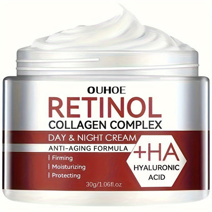 Ouhoe Retinol Collagen Complex Day & Night Cream: Anti-Aging Formula with Hyaluronic Acid - 30g/1.06fl.oz