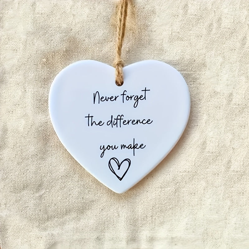 Heartfelt Acrylic Heart-Shaped Thank You Hanging Decoration - Ideal Appreciation Gift for Midwives, Friends, and Party Guests - Features Inspirational Message: 'The Impact You Have Is Unforgettable' - Suitable for Ages 14 and Up