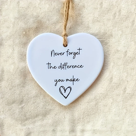 Heartfelt Acrylic Heart-Shaped Thank You Hanging Decoration - Ideal Appreciation Gift for Midwives, Friends, and Party Guests - Features Inspirational Message: 'The Impact You Have Is Unforgettable' - Suitable for Ages 14 and Up