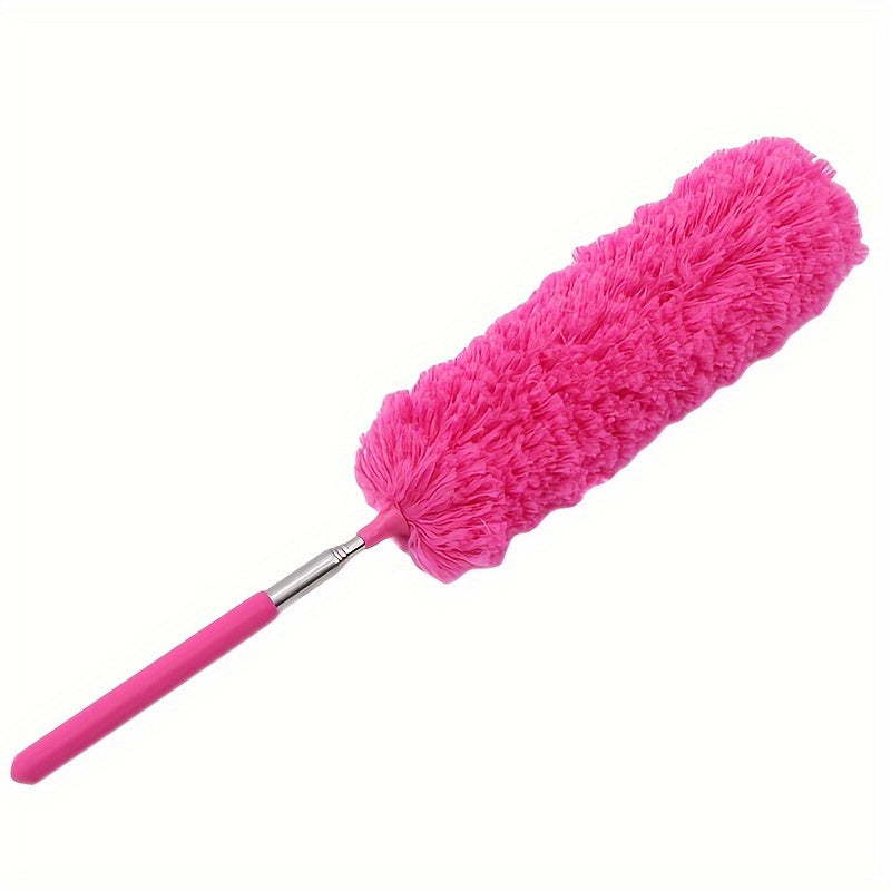 Microfiber Duster with Telescopic Handle - Flexible and Extendable Cleaning Tool for Ceiling, Fans, and Home - Stainless Steel, Washable and Environmentally Friendly - No Electricity Required.