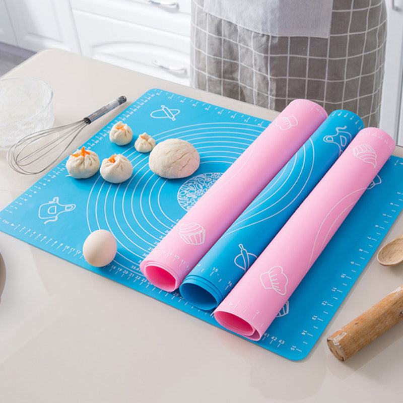 Large Silicone Pastry Mat with Measurements - Non-Slip, Heat-Resistant Baking and Kneading Pad for Dough and Cookies, Thick Baking Tray