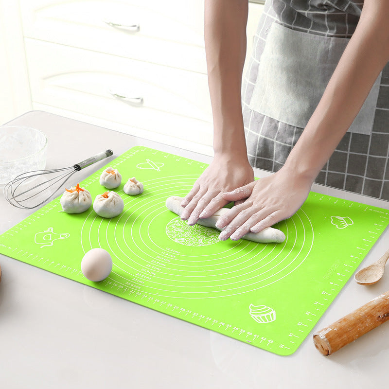 Large Silicone Pastry Mat with Measurements - Non-Slip, Heat-Resistant Baking and Kneading Pad for Dough and Cookies, Thick Baking Tray