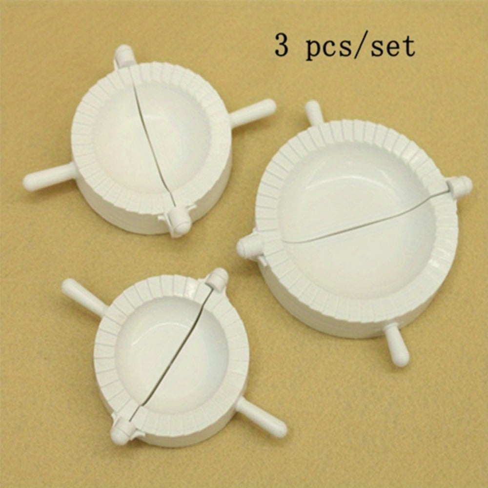 Set of 3 Manual Dumpling Molds, Easy Dough Press Maker, Plastic Clip Tools for Homemade Dumplings