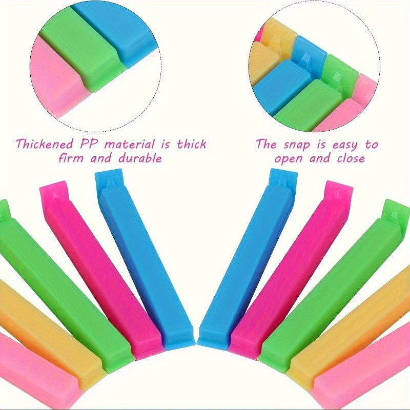 Набор из 10 многоразовых зажимов для пластиковых пищевых пакетов — сохраняйте продукты свежими с помощью влаго- и пыленепроницаемых зажимов, идеально подходящих для организации вашей кухни