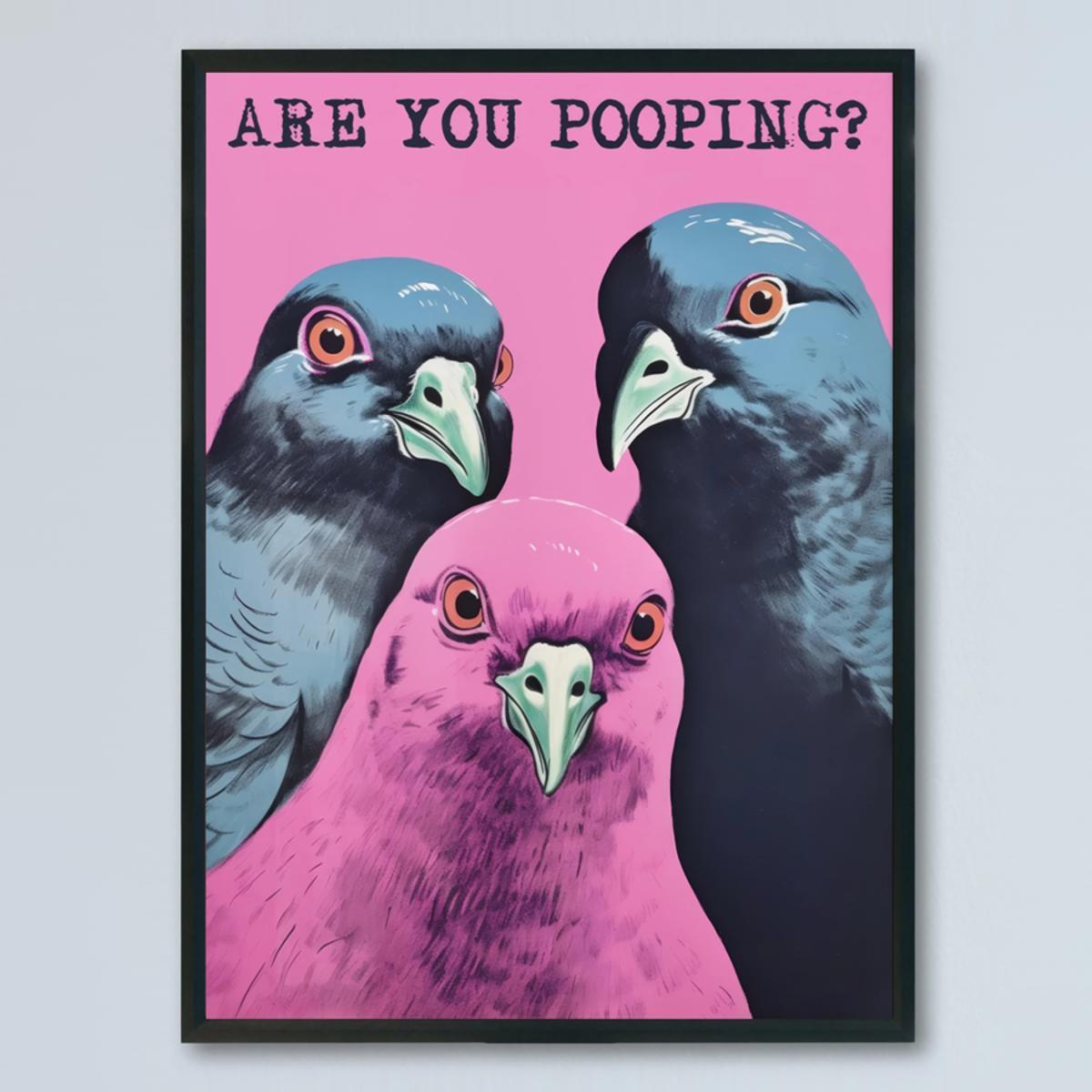 Unique 'Are You Pooping?' Canvas Art Print - Frameless, Quirky Wall Decor for Any Room