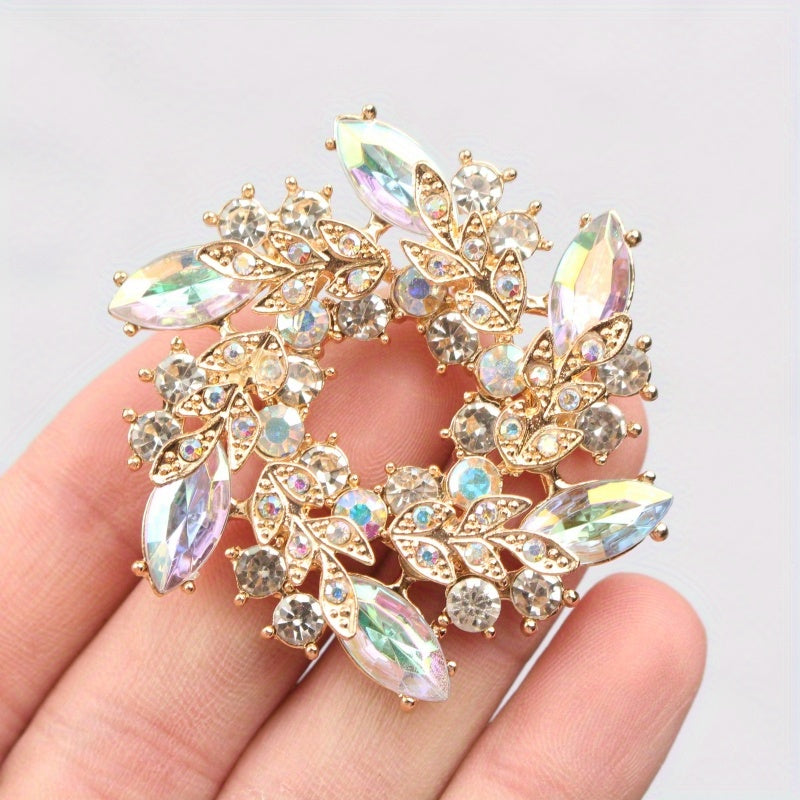 Stylish Bauhinia Flower Brooch - Exquisite Rhinestone Pin for Coats & Suits, Featuring Anti-Slip Design