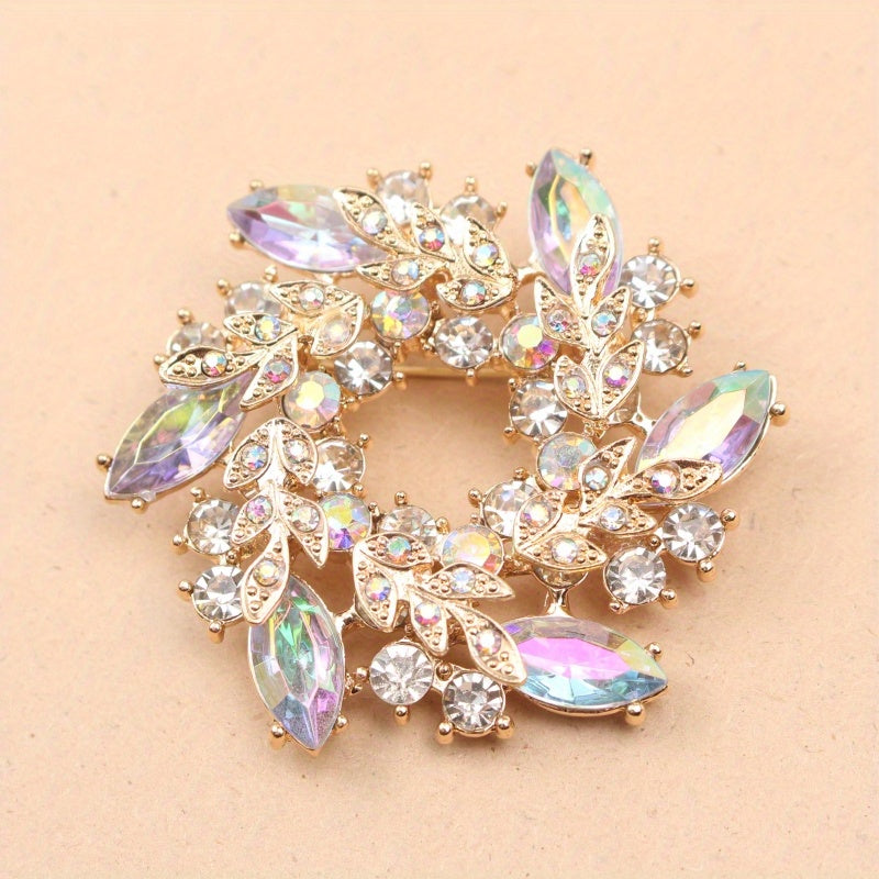 Stylish Bauhinia Flower Brooch - Exquisite Rhinestone Pin for Coats & Suits, Featuring Anti-Slip Design