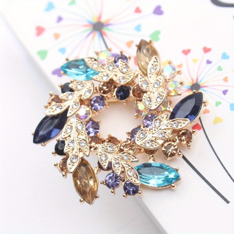 Stylish Bauhinia Flower Brooch - Exquisite Rhinestone Pin for Coats & Suits, Featuring Anti-Slip Design