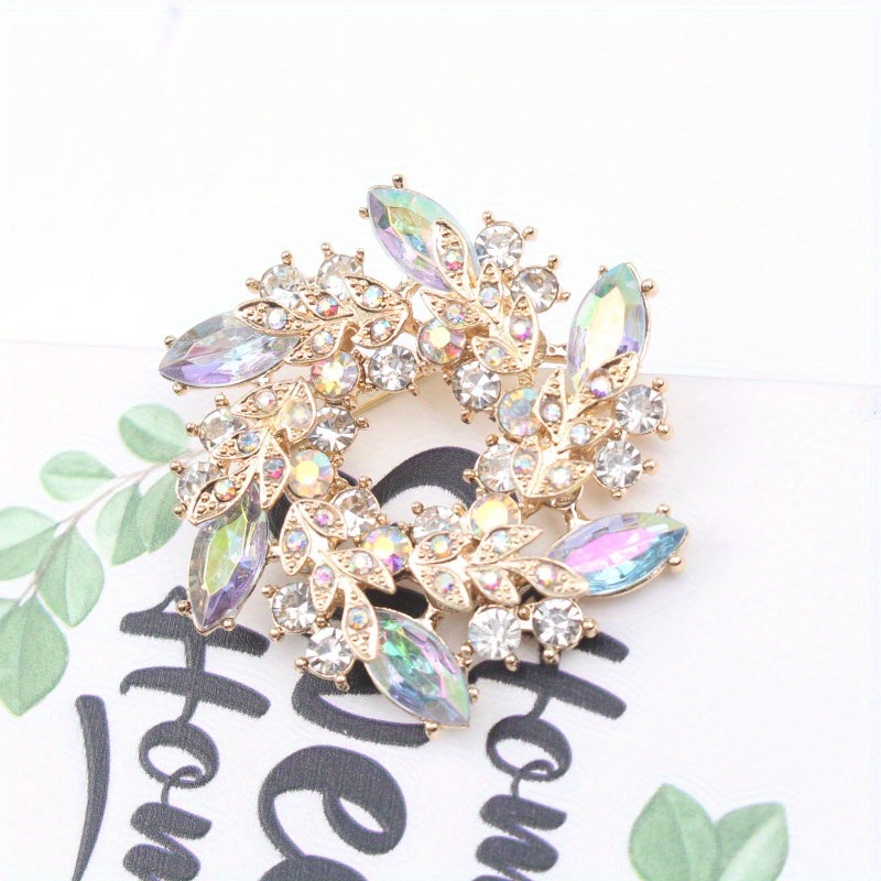 Stylish Bauhinia Flower Brooch - Exquisite Rhinestone Pin for Coats & Suits, Featuring Anti-Slip Design