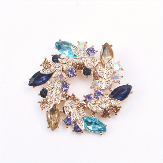 Stylish Bauhinia Flower Brooch - Exquisite Rhinestone Pin for Coats & Suits, Featuring Anti-Slip Design