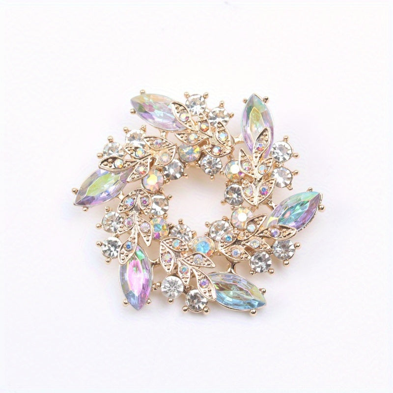 Stylish Bauhinia Flower Brooch - Exquisite Rhinestone Pin for Coats & Suits, Featuring Anti-Slip Design